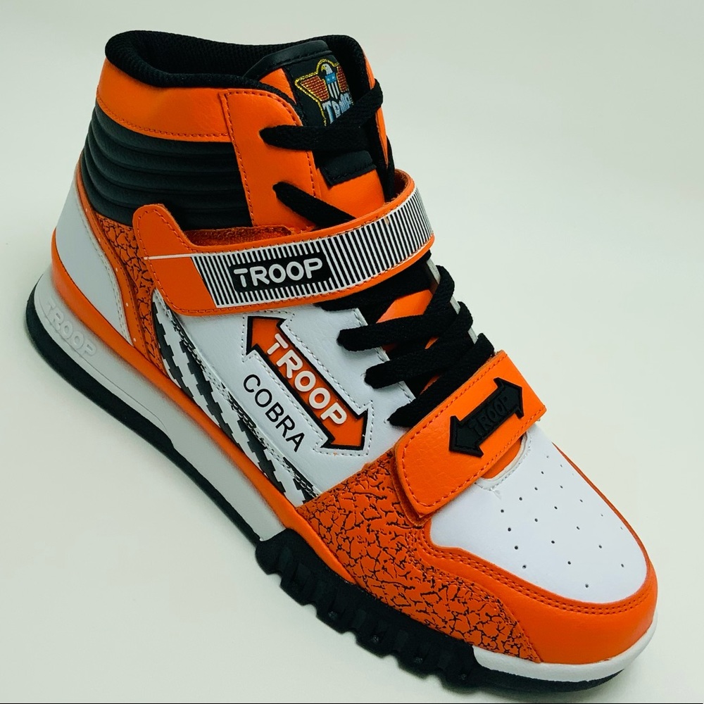 Men's Troop Cobra Orange White Black High-Top Sneakers NWT